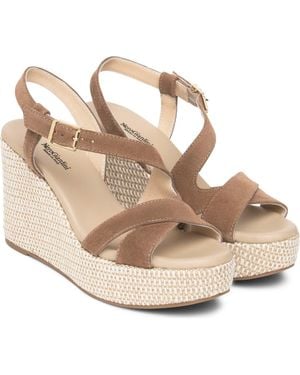 Nero Giardini Slingback Platform Wedge Sandal - Metallic
