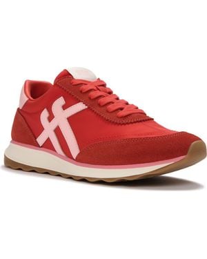 Fitflop Retro-Q Ff Fabric Suede Sneakers - Red