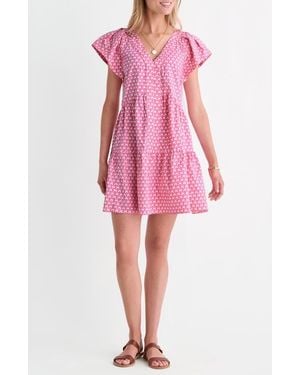 Vineyard Vines Harbor Tiered Ruffle Dress - Pink