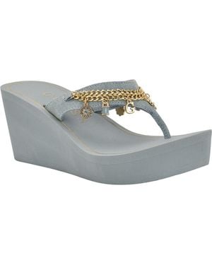 Guess Sutton Platform Wedge Sandal - Gray