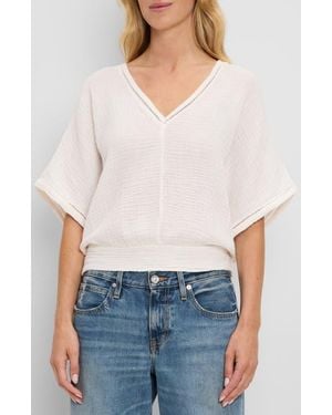 Michael Stars Imani Cropped Dolman Sleeve Top - White