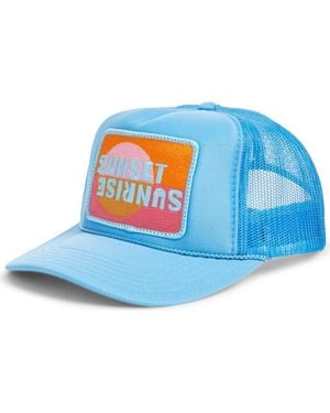 Friday Feelin Sunset Sunrise Trucker Hat - Blue