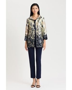 Ming Wang Abstract Animal Print Woven Jacket - Blue