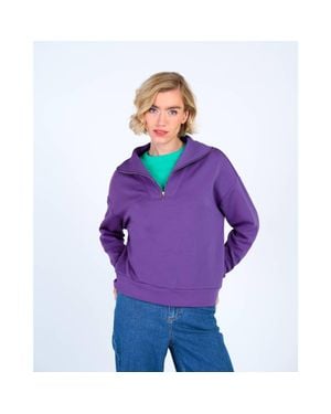 Kettlewell 1/4 Zip Soft Feel Sweatshirt - Purple