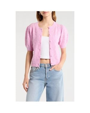 Astr Kaydence Bobble Stitch Cardigan - Pink