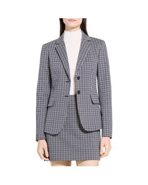 Theory Carissa Plaid Blazer - Gray