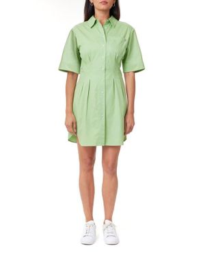 Scotch & Soda Stripe Structured Cotton Shirtdress - Green