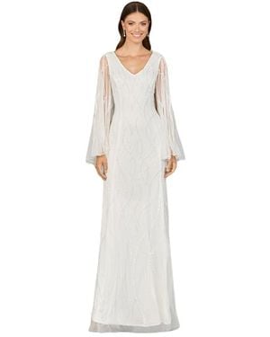 lara eve beaded cape wedding dress Lara 51045 Eve Beaded Cape Sleeve Wedding Dress Ivory / 10 main image 0