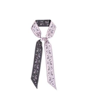 Lost Pattern Paisley Silk Twill Skinny Scarf - Purple