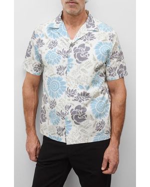 Reigning Champ Relaxed Fit Floral Cotton Poplin Camp Shirt - Blue