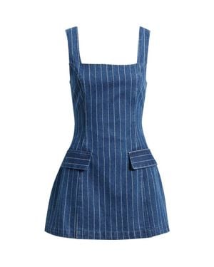 Line & Dot Monah Pinstripe Denim Minidress - Blue
