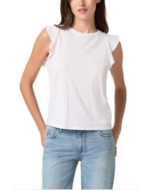 PAIGE Alaria Flutter Sleeve Shirt - White