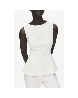 Mango Sleeveless Peplum Top - White