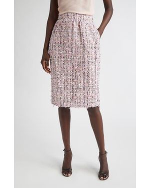 St. John Eyelash Tweed Skirt - Pink