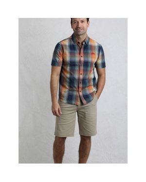 Weird Fish Judd Short Sleeve Check Shirt - Blue