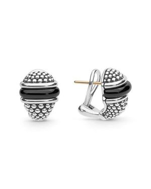 Lagos Caviar Earrings - Black