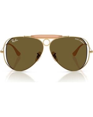 Ray-Ban 53Mm Shooter Pilot Sunglasses - Brown