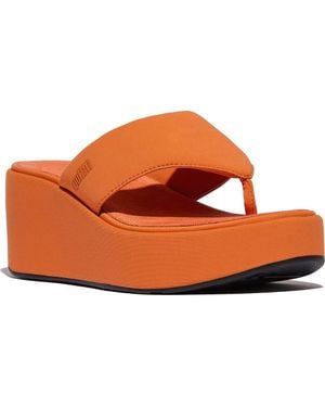 Fitflop Platfforms Wedge Toe Post Sandal - Orange