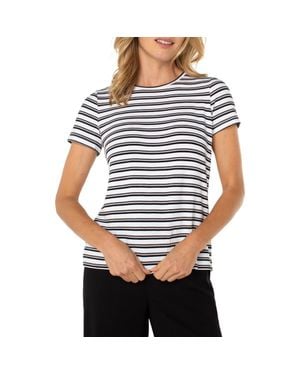 Liverpool Jeans Company Stripe French Terry T-Shirt - Blue