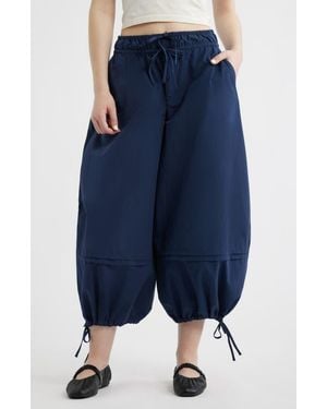 Damson Madder Frida Cotton Blend Crop Balloon Pants - Blue