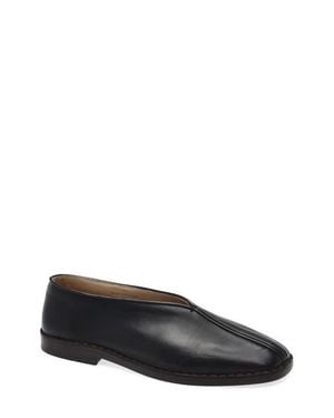Lemaire Piped Leather Loafer - Black