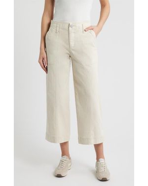 Wit & Wisdom Skyrise Crop Wide Leg Utility Pants - Natural