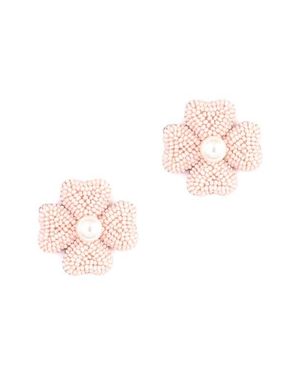 Deepa Gurnani Liora Beaded Flower Drop Earrings - Pink