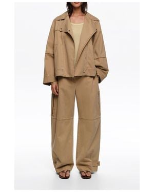 Bimba Y Lola Washed Double-Breasted Jacket - Natural