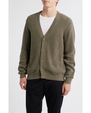 Alex Crane Bay Organic Cotton V-Neck Cardigan - Green