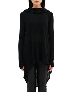 Two Lines by Marcella Berkeley Hooded Tunic Top - Black