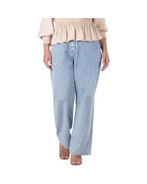 Standards & Practices Subtle Distressed Boyfriend Jeans - Blue