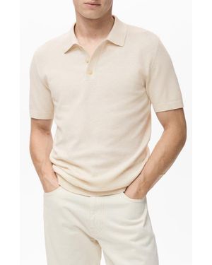 Mango Band Collar Button-Up Shirt - White