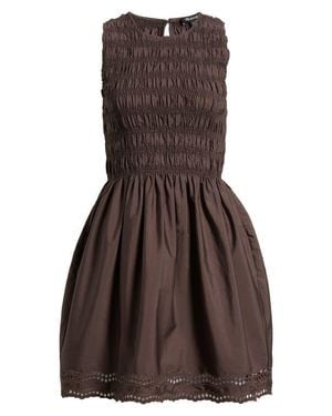 Madewell The Embroidered Melody Smocked Minidress - Brown