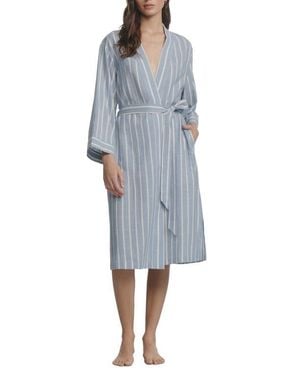 Eberjey Nautico Stripe Robe - Gray