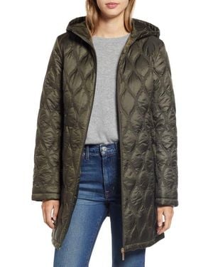 Gallery Quilted Water Resistant Coat - Black