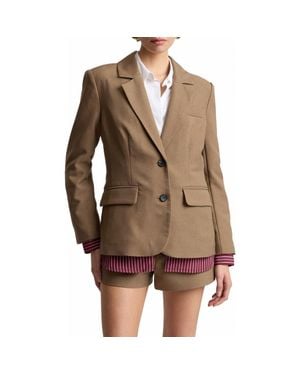 Avec Les Filles Relaxed Blazer With Shirt Insert - Brown