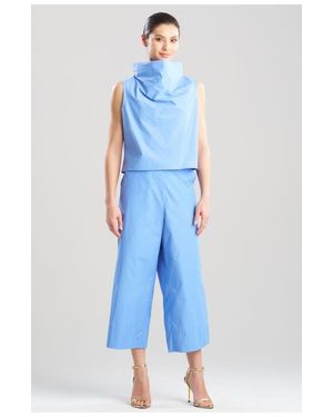 Natori Techno Poplin Crop Funnel Top - Blue