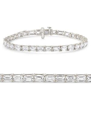 Bliss Diamond Certified 12.25Ct Emerald Cut Diamond Tennis Bracelet Lab Grown - Metallic