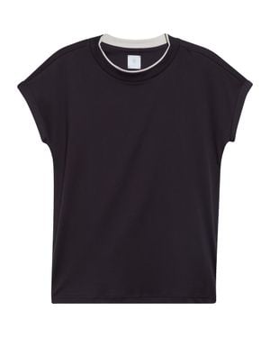Eleventy Contrast Trim Crewneck T-Shirt - Blue