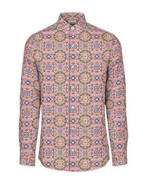 Swims Santorini Stretch Linen & Cotton Button-Up Shirt - Red