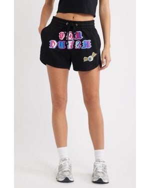 Von Dutch Logo French Terry Shorts - Blue