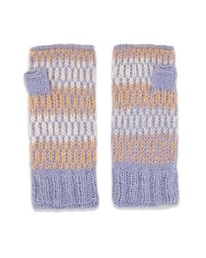 feel good Artisan Hand-Knit Adirondack Winter Wool Half Mitten - Purple