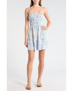 Billabong The Sky Strapless Minidress - Blue