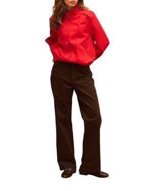 Mint Velvet Funnel Neck Bomber Jacket - Red