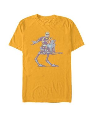 Star Wars: The Mandalorian Star Wars The Mandalorian And Grogu Robot Mando And The Child Graphic T-Shirt - Yellow