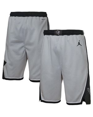 Nike Youth San Antonio Spurs Authentic Statement Edition Swingman Shorts - Gray