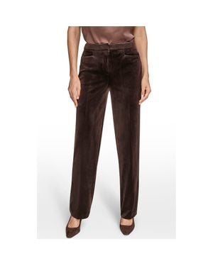 Donna Karan Velvet Straight Leg Pants - Brown