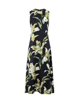 MiuMax Floral Woven Invisible Zipper Maxi Sweater - Multicolor