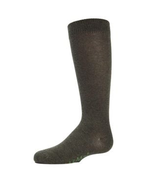 Memoi Ribbed Classic Solid-Color Knee High Sock - Green