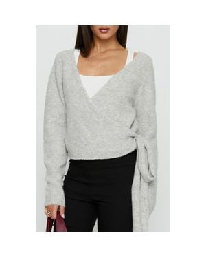 Princess Polly Tonee Wrap Cardigan - Gray